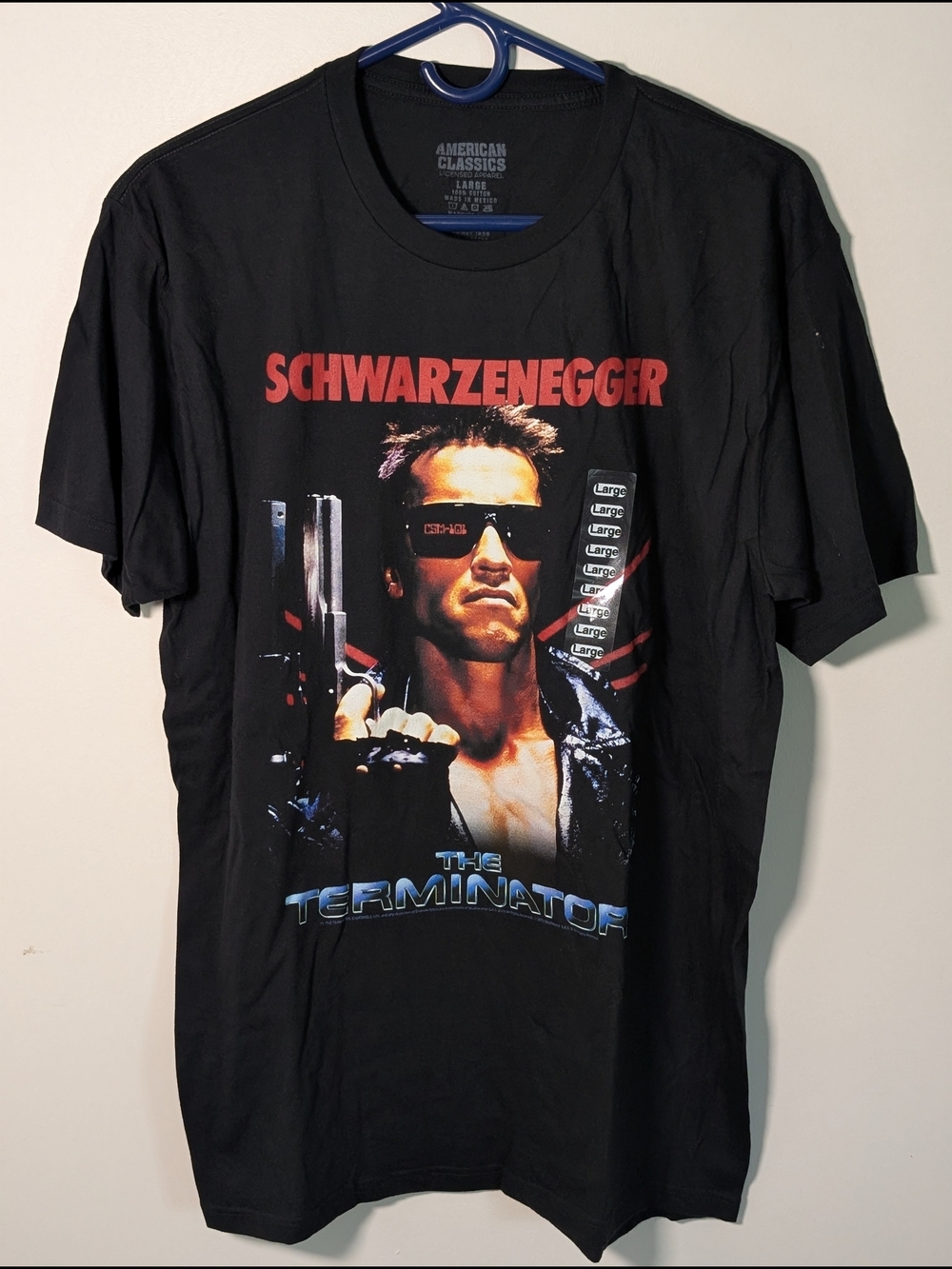 American Classics The Terminator Black Graphic Cotton Crew Neck T-Shirt Mens L